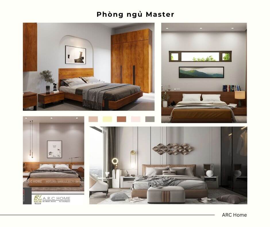 Phòng ngủ Master với các tone màu được ưa chuộng tại ARC home 